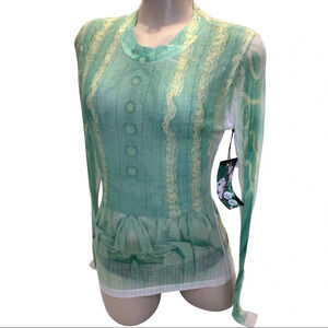 Alchemic Size S/M Vintage Blue Burnout Tee. New with Tag.